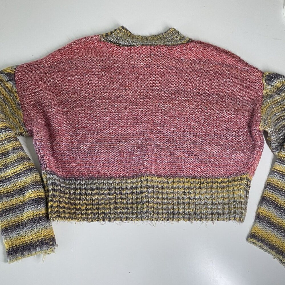 Urban Outfitters Multicolored “Lennon” Orange Cropped Sweater Boho Size XS - Picture 2 of 6